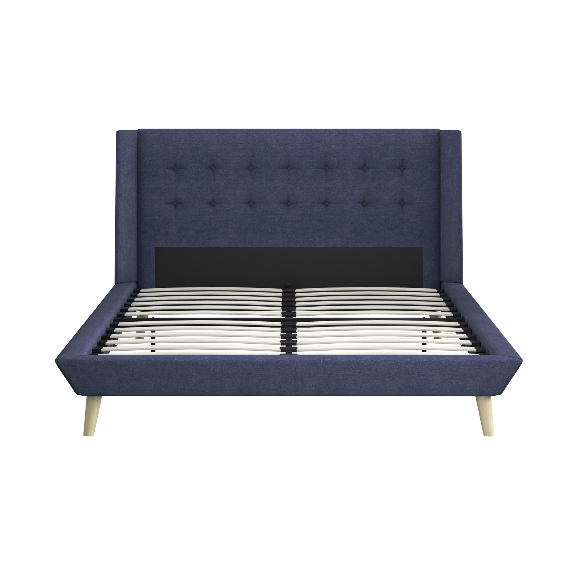 DHP Aliyah Upholstered Bed Frame - Blue - Queen