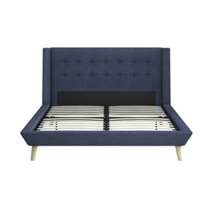 DHP Aliyah Upholstered Bed Frame - Blue - Queen