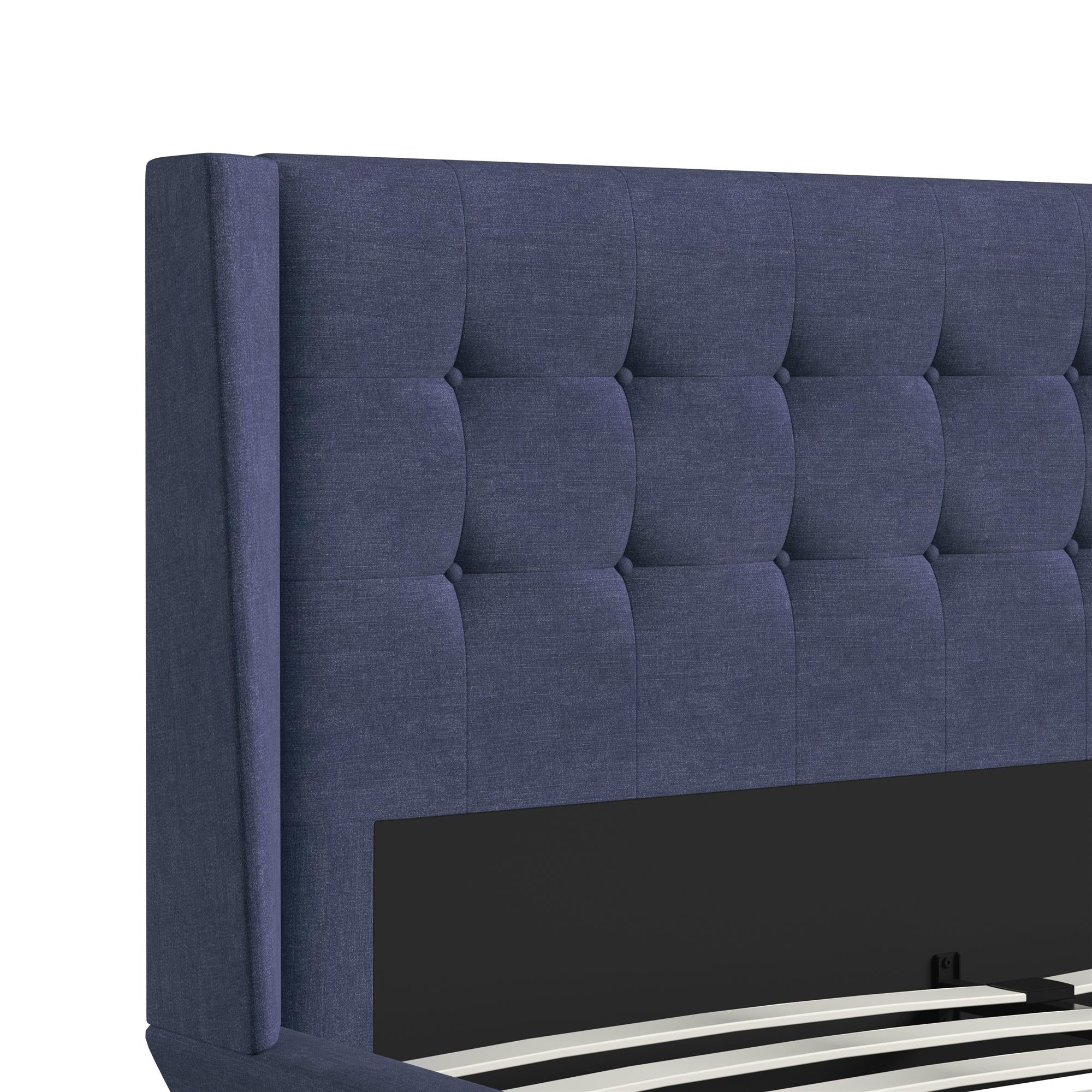 DHP Aliyah Upholstered Bed Frame - Blue - Queen