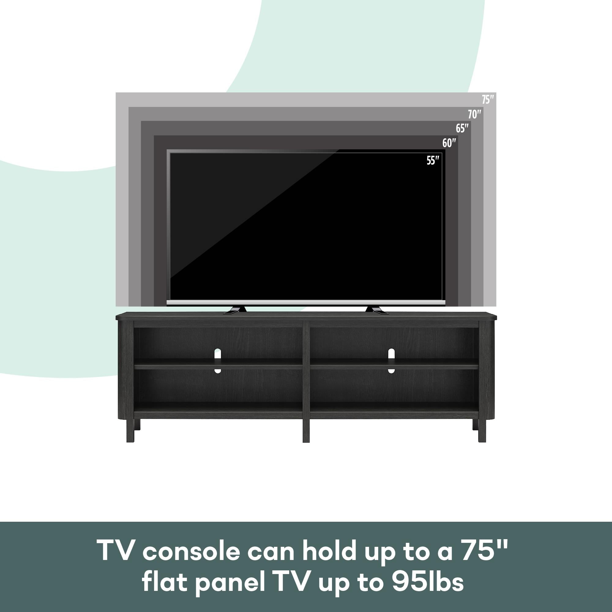 RealRooms Farmhouse Console for TVs up to 75" - Black Oak
