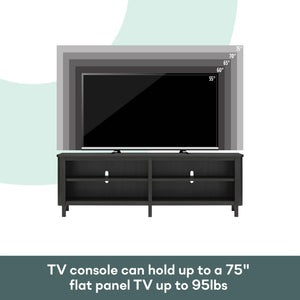 RealRooms Farmhouse Console for TVs up to 75" - Black Oak