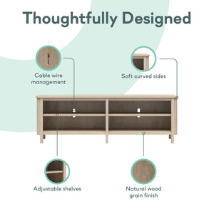 RealRooms Farmhouse Console for TVs up to 75" - Blonde Oak