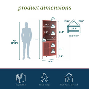 Novogratz Channing Corner Storage Cabinet with 2 Doors - Terracotta