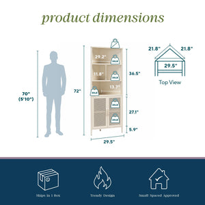Novogratz Channing Corner Storage Cabinet with 2 Doors - Parchment