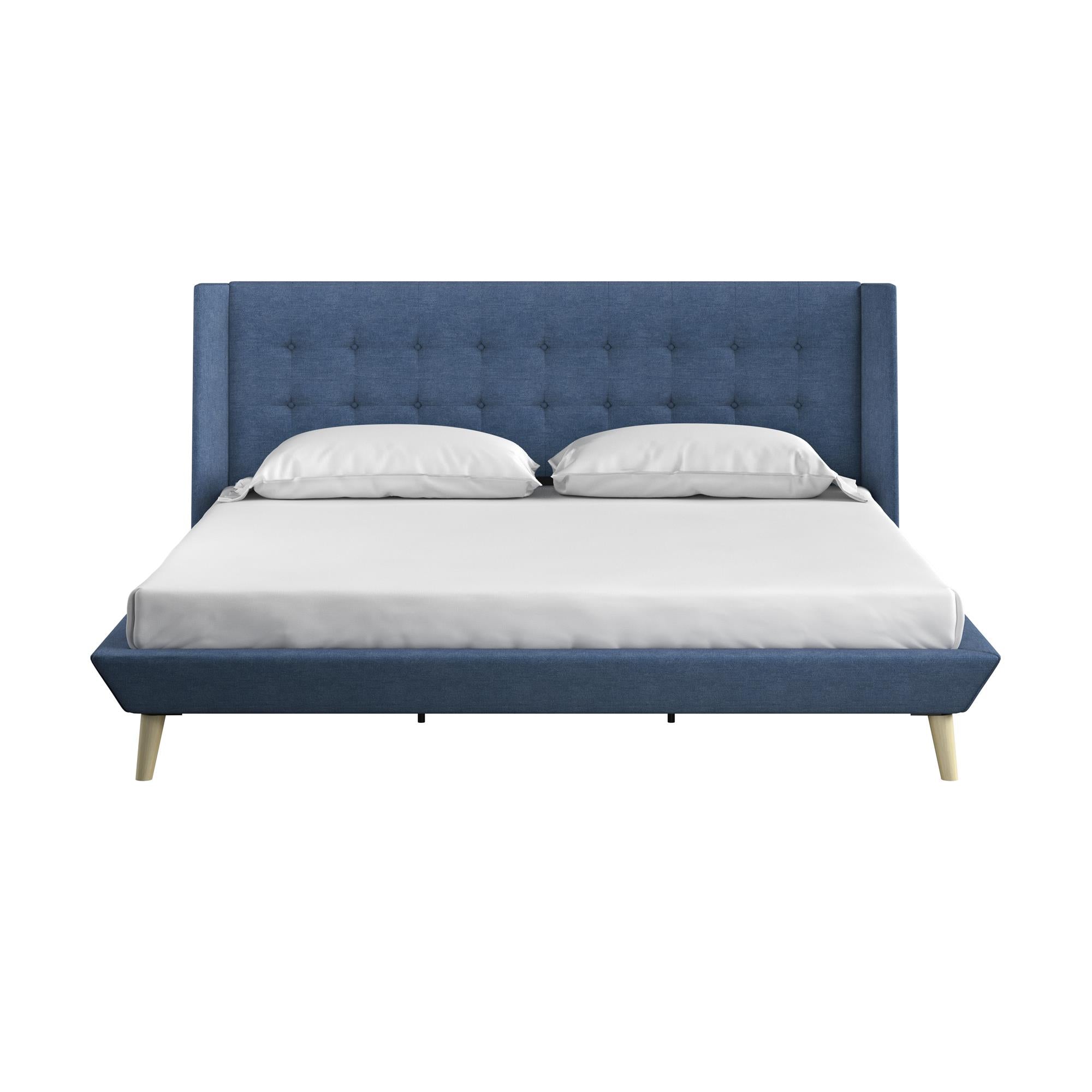 DHP Aliyah Upholstered Bed Frame - Blue - King