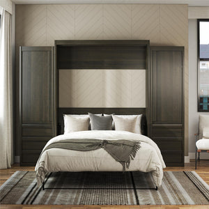 Signature Sleep Paramount Murphy Bed with Armoire Cabinets - Espresso - Queen
