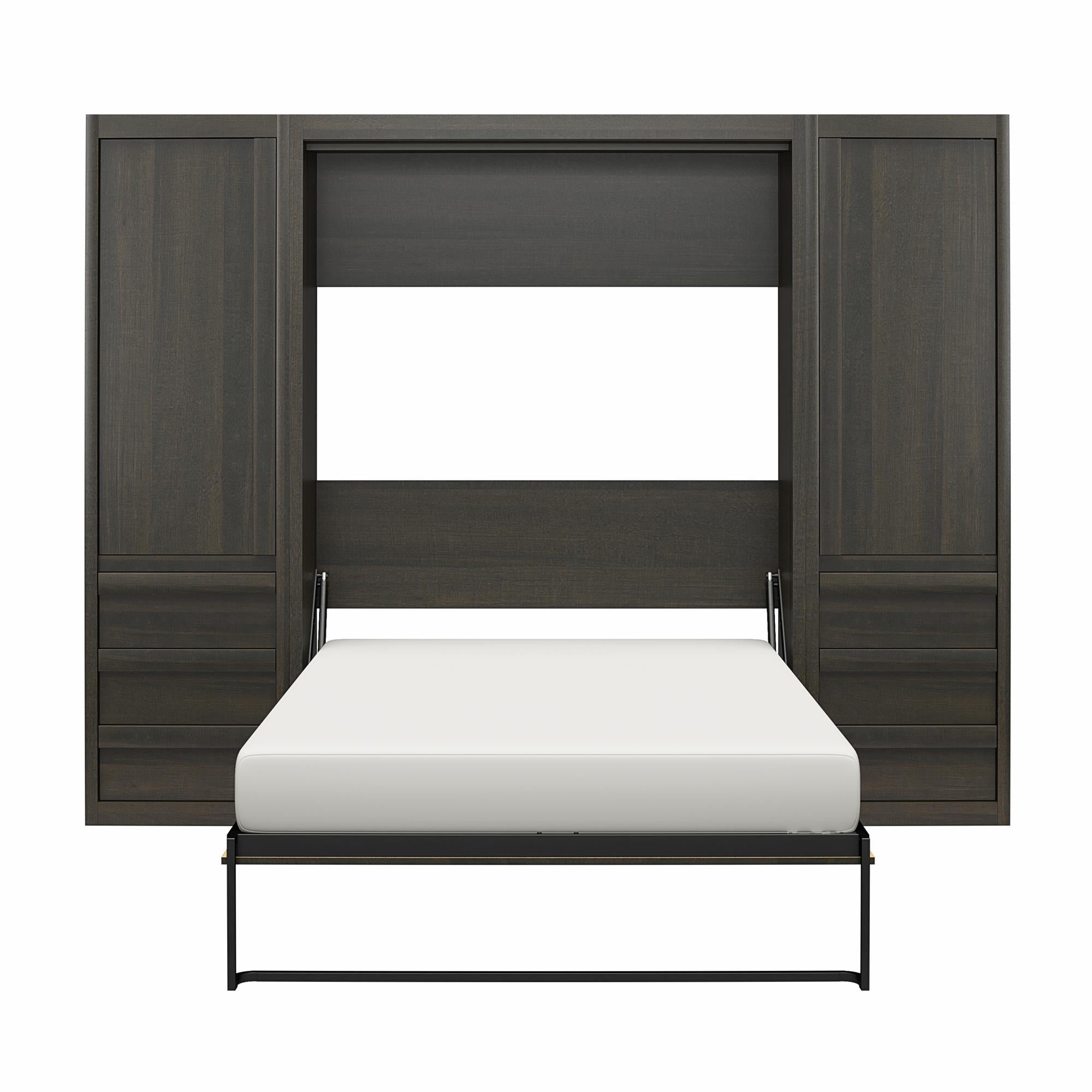 Signature Sleep Paramount Murphy Bed with Armoire Cabinets - Espresso - Queen