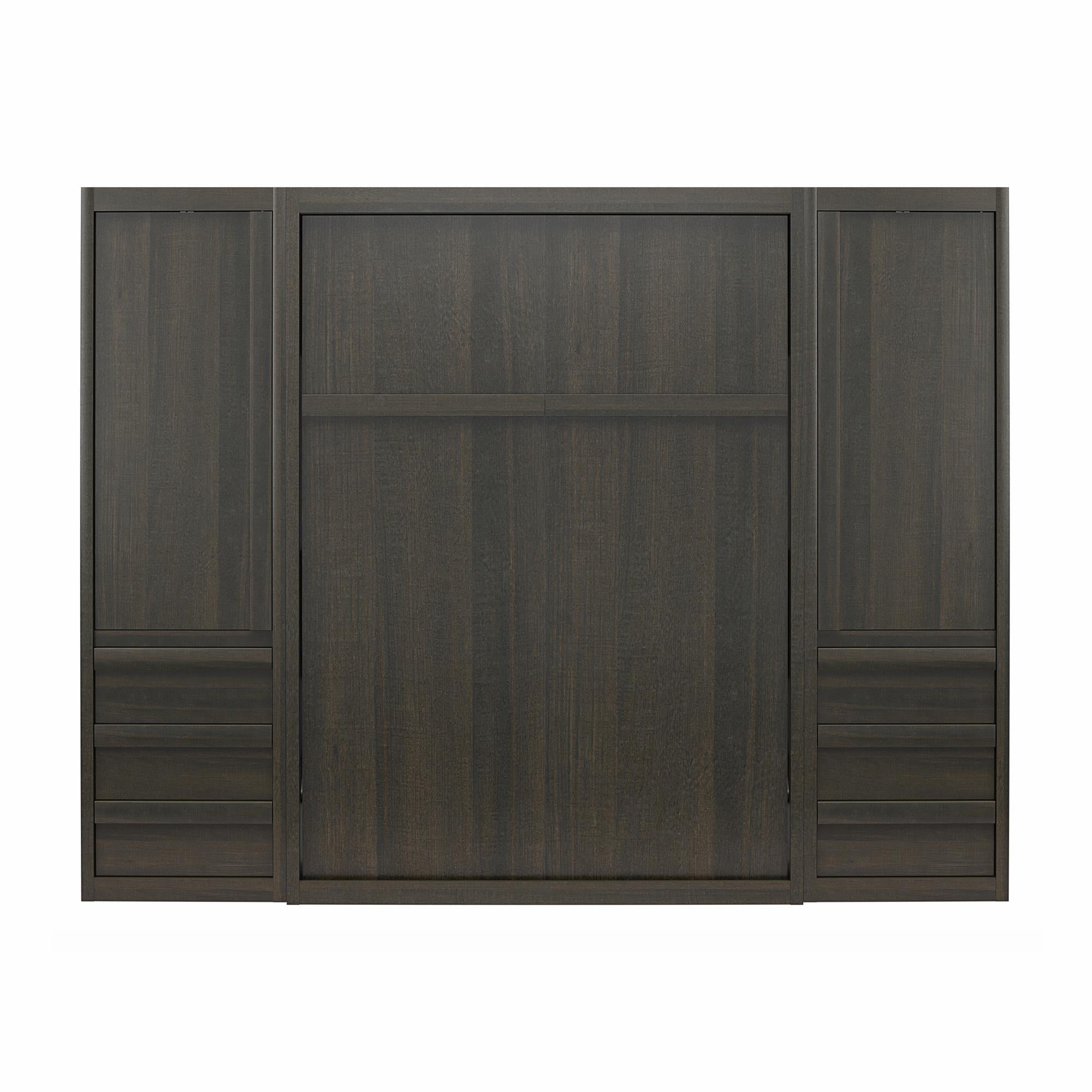 Signature Sleep Paramount Murphy Bed with Armoire Cabinets - Espresso - Queen