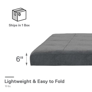 DHP Lexi 6" Quilted Polyester Futon Mattress - Gray - Full