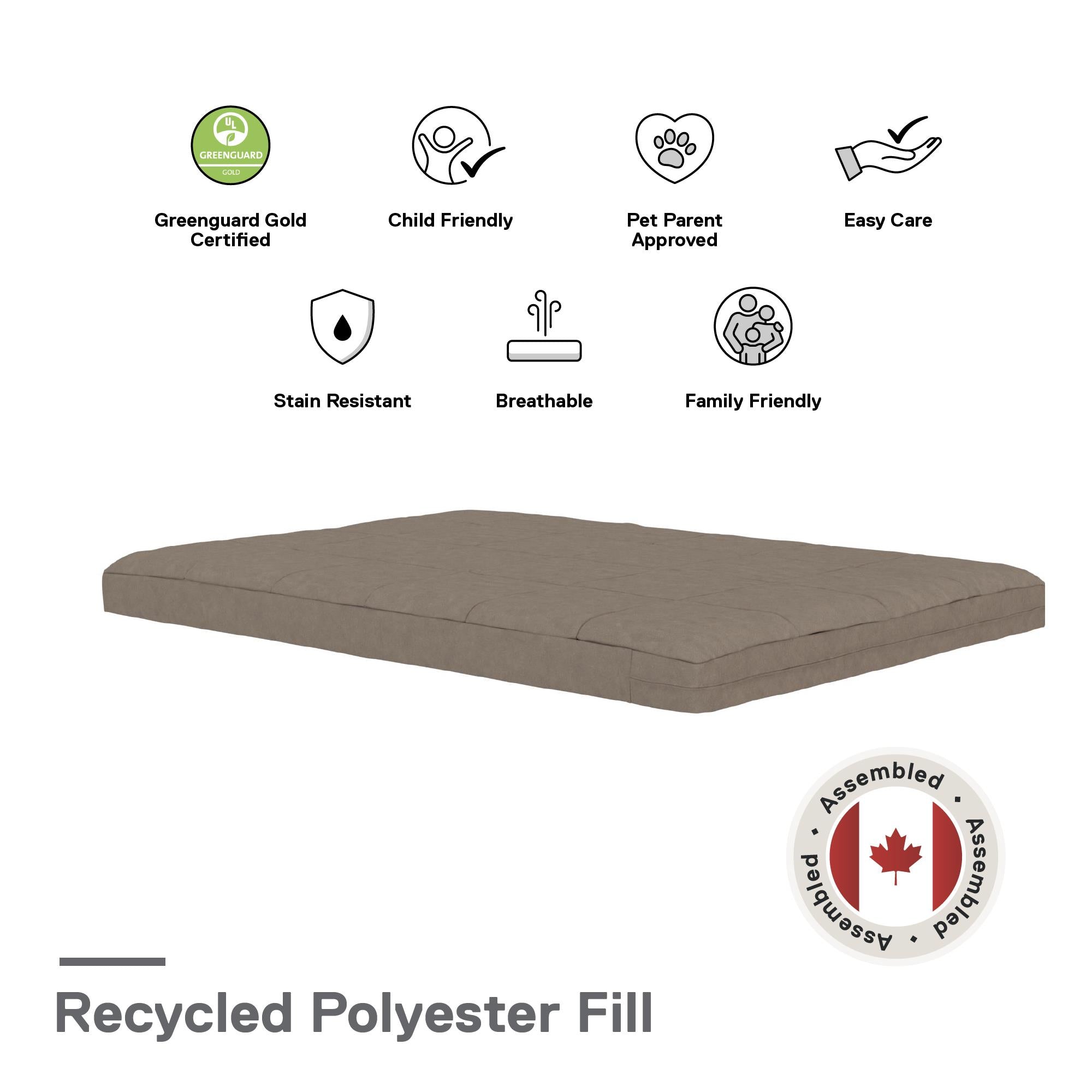 DHP Willow 6" Polyester Futon Mattress - Tan - Full