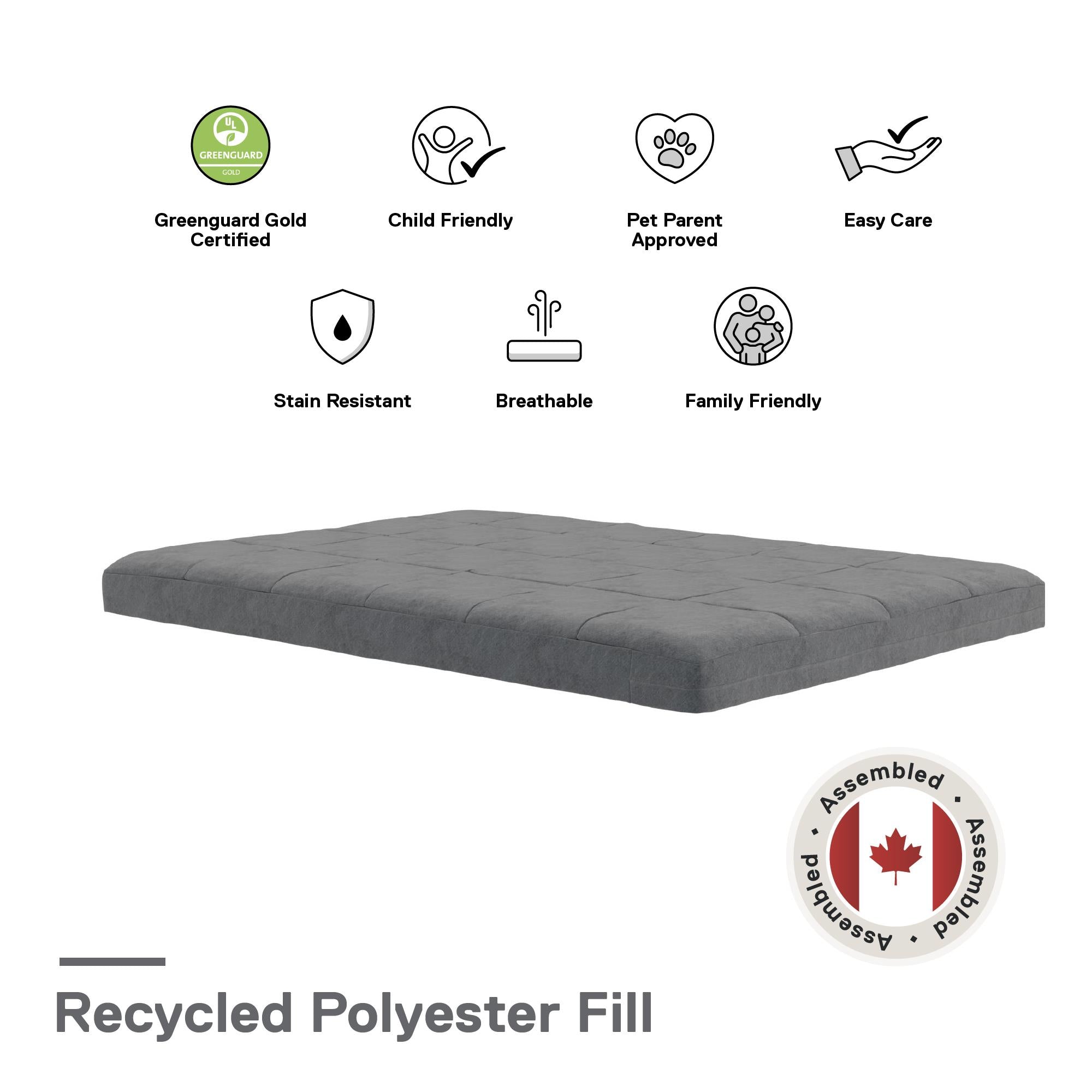 DHP Willow 6" Polyester Futon Mattress - Gray - Full