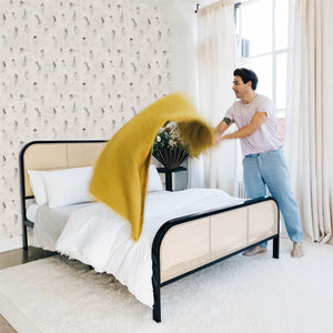 Mr. Kate Roxanne Metal and Cane Bed - Black - King