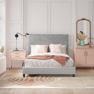 CosmoLiving Mondo Upholstered Platform Bed - Gray - Queen