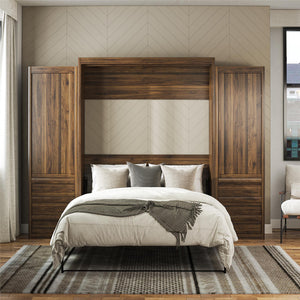 Signature Sleep Paramount Murphy Bed with Armoire Cabinets - Columbia Walnut - Queen
