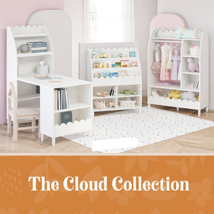 Max & Finn Cloud Kids' Desk with Shelves - White