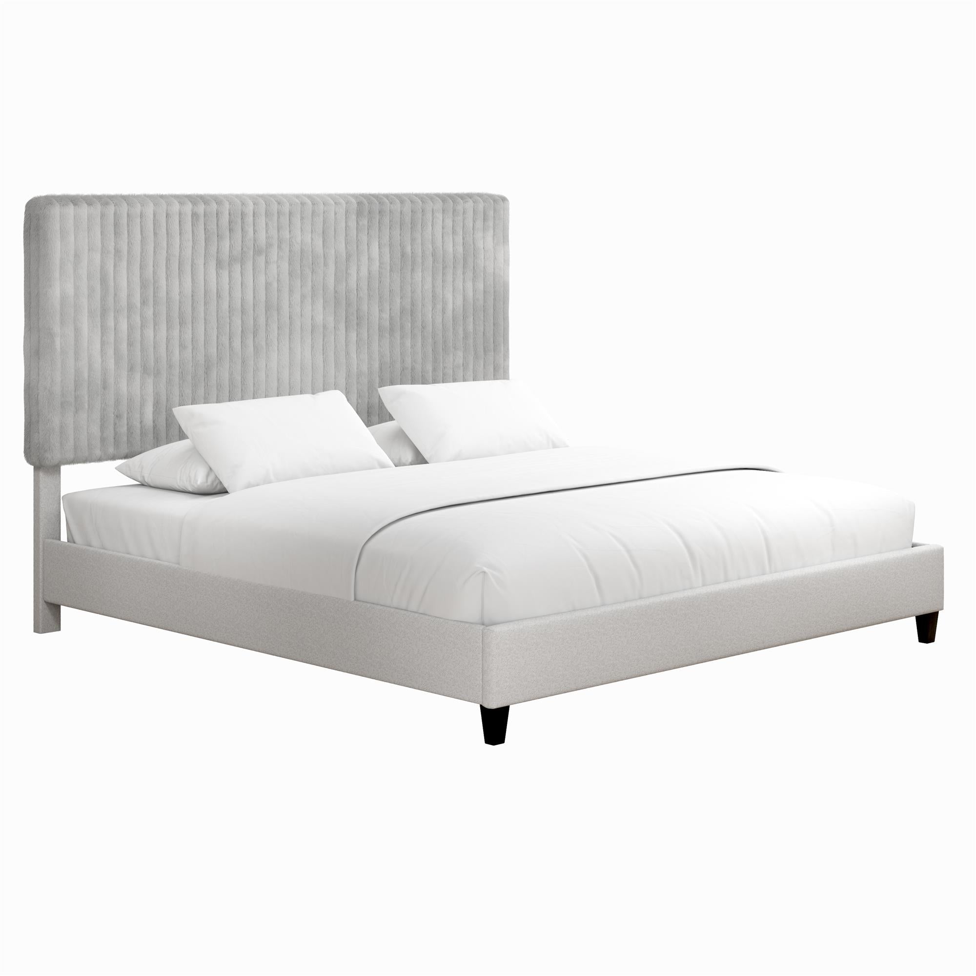 CosmoLiving Mondo Upholstered Platform Bed - Gray - King