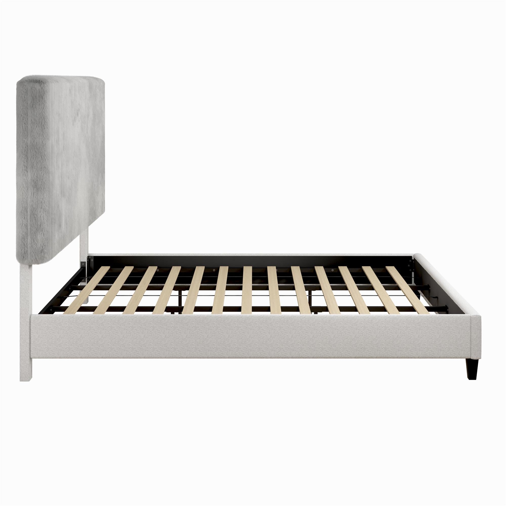 CosmoLiving Mondo Upholstered Platform Bed - Gray - King