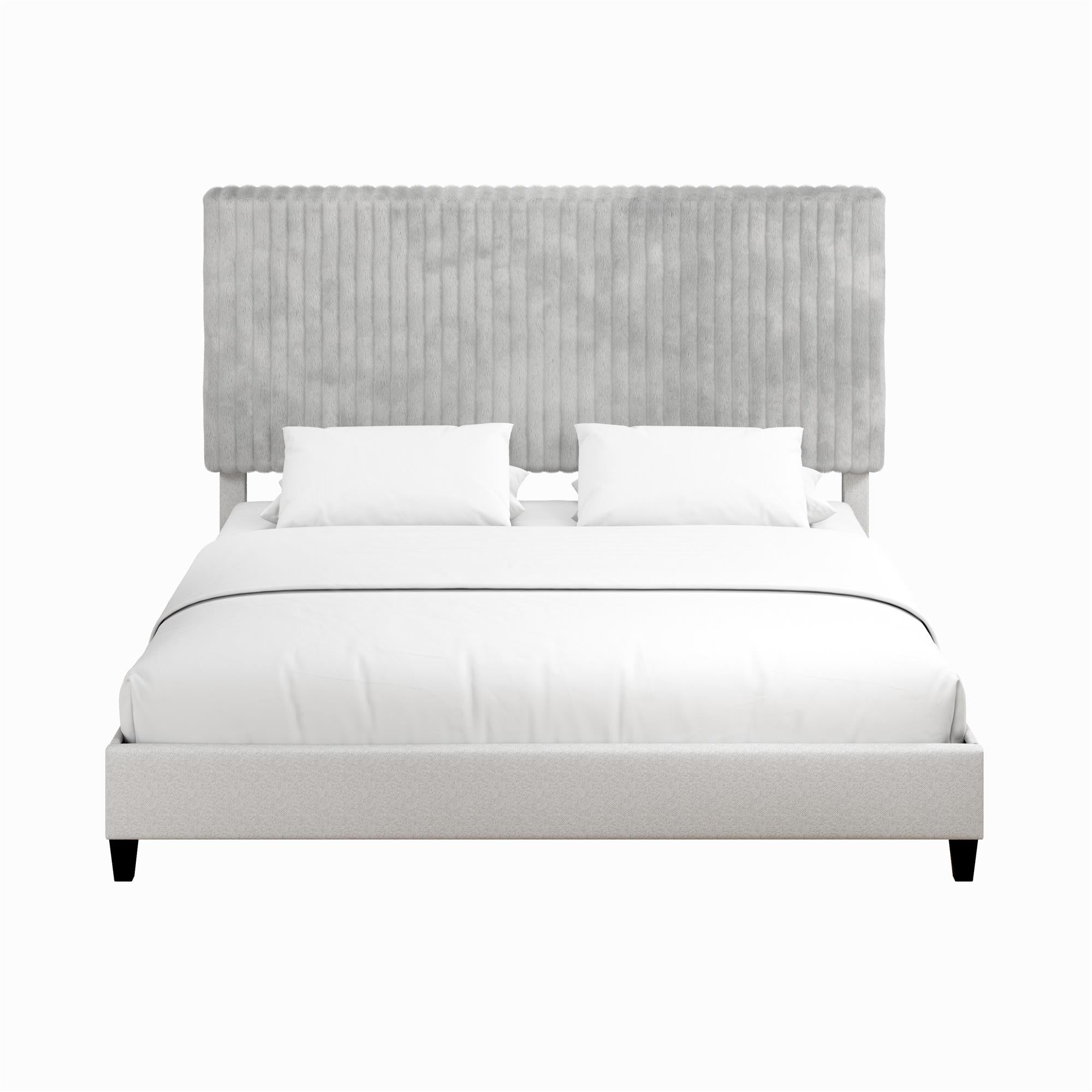 CosmoLiving Mondo Upholstered Platform Bed - Gray - King