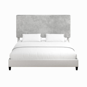 CosmoLiving Mondo Upholstered Platform Bed - Gray - King