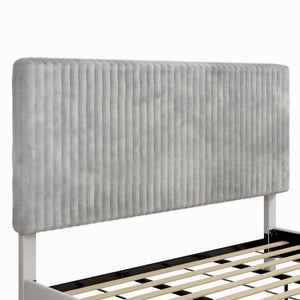 CosmoLiving Mondo Upholstered Platform Bed - Gray - King