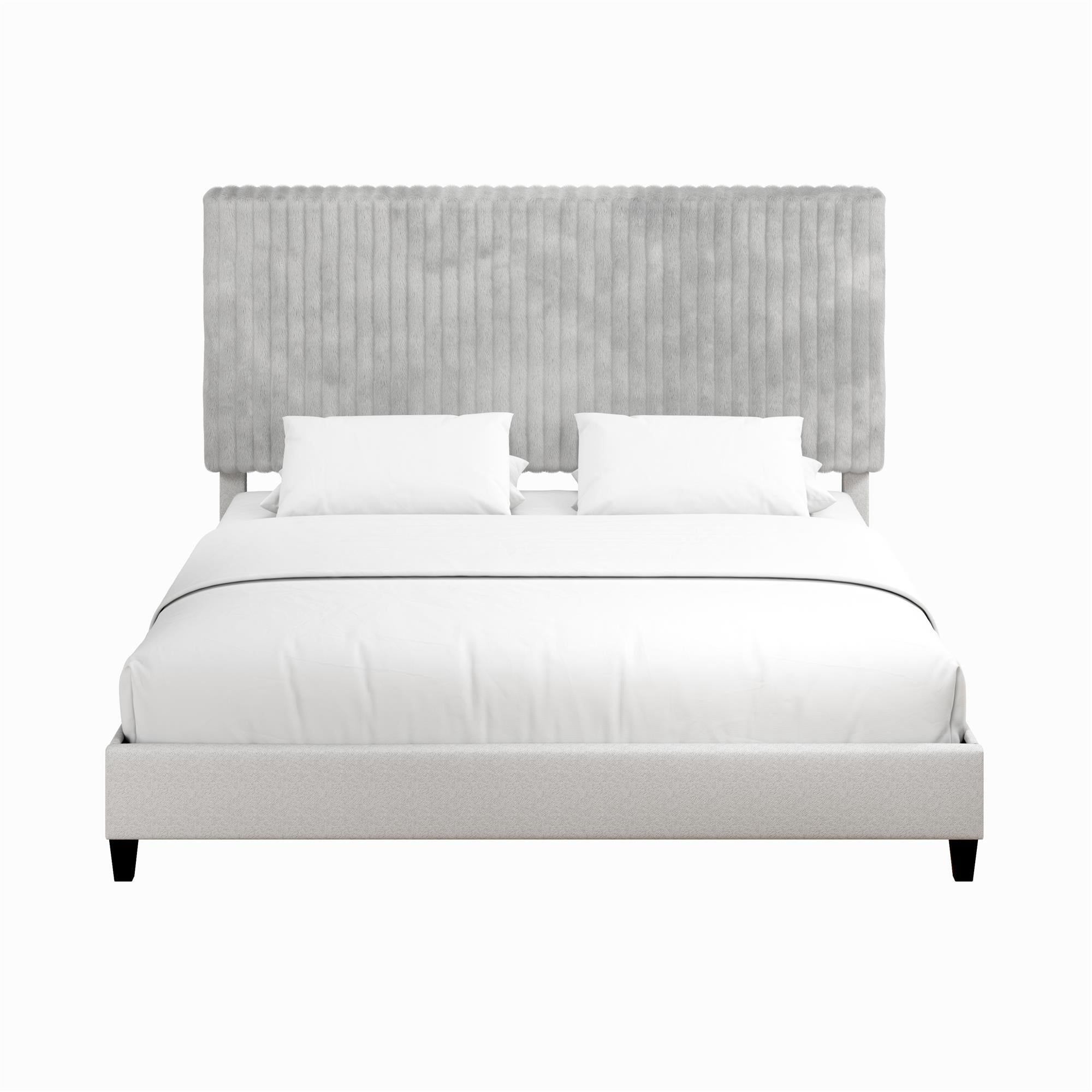 CosmoLiving Mondo Upholstered Platform Bed - Gray - King