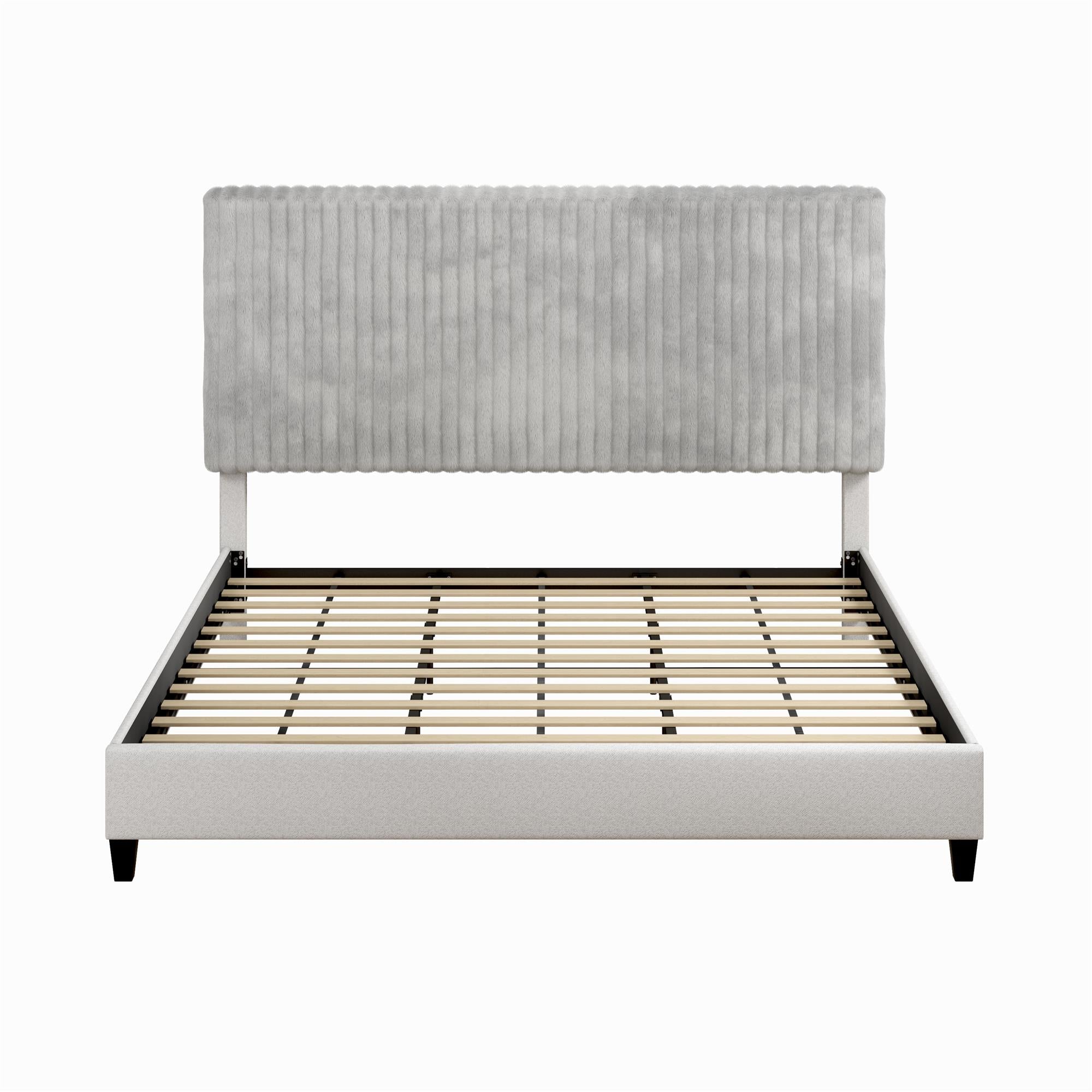 CosmoLiving Mondo Upholstered Platform Bed - Gray - King