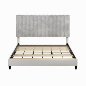 CosmoLiving Mondo Upholstered Platform Bed - Gray - King
