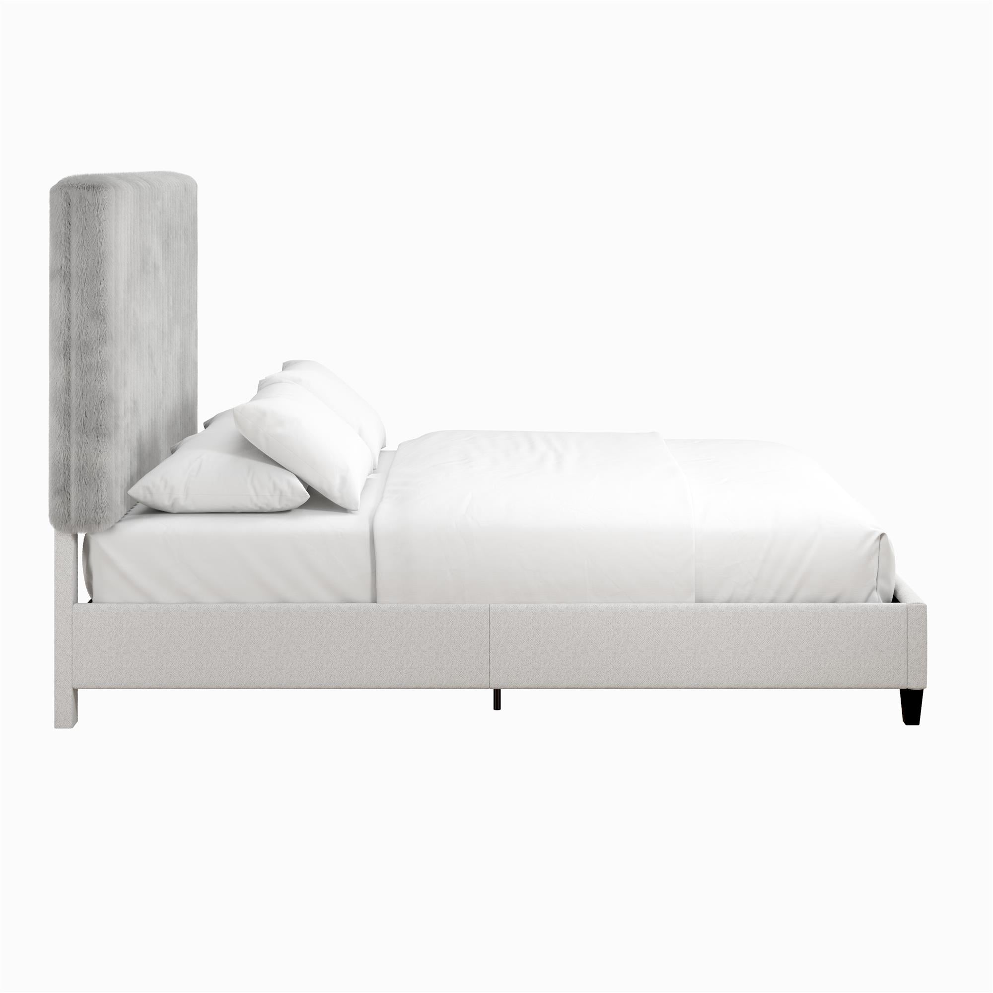 CosmoLiving Mondo Upholstered Platform Bed - Gray - Queen
