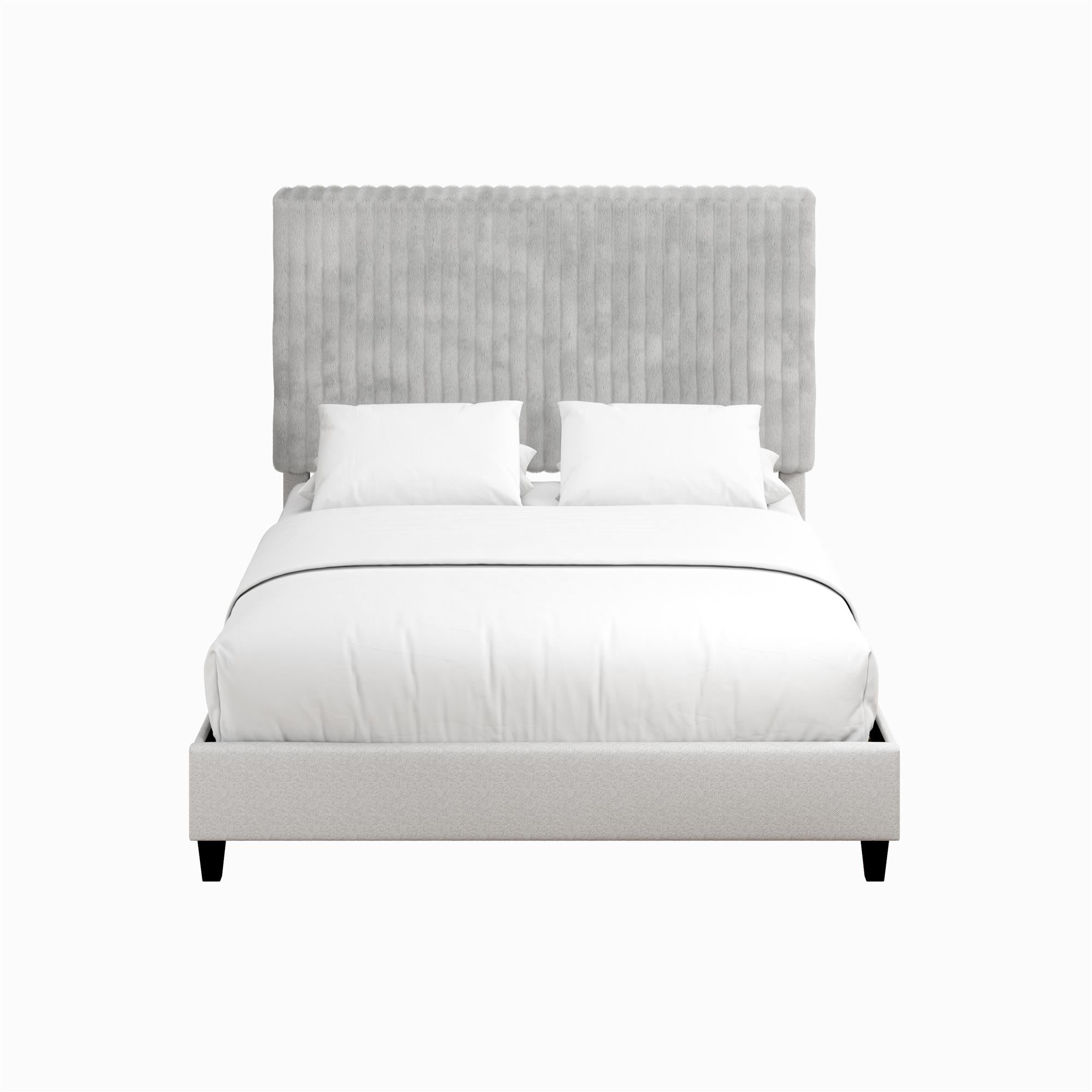 CosmoLiving Mondo Upholstered Platform Bed - Gray - Queen