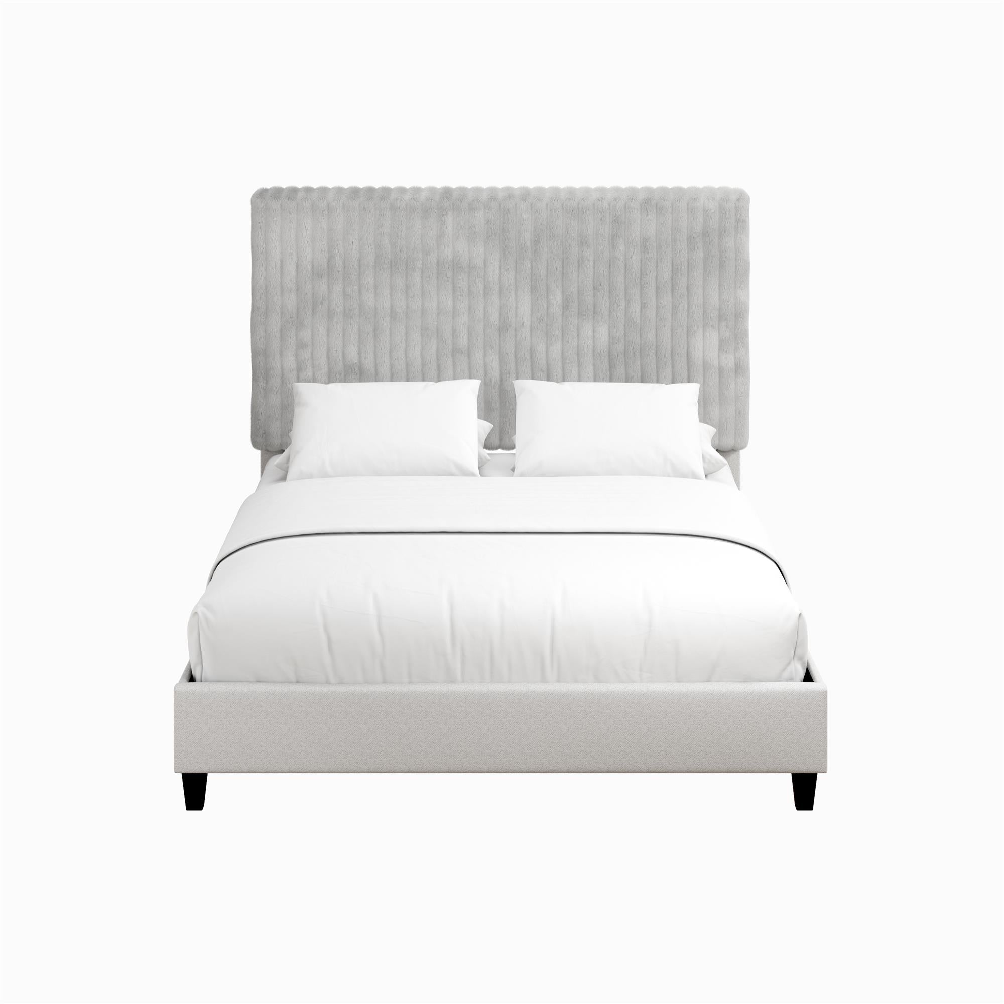 CosmoLiving Mondo Upholstered Platform Bed - Gray - Queen