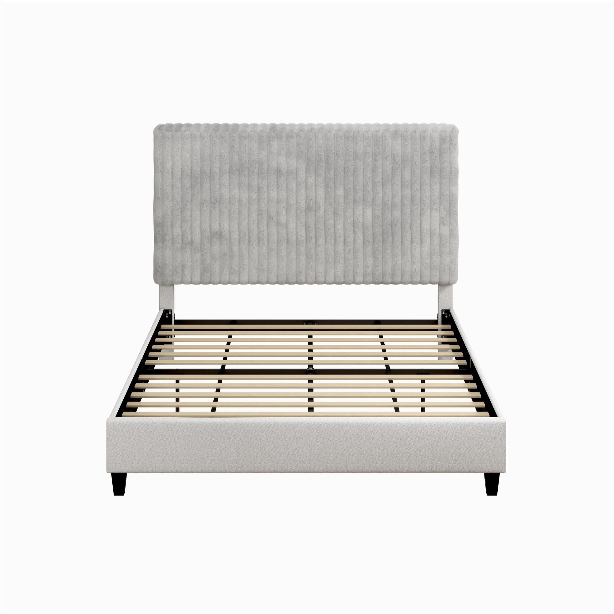CosmoLiving Mondo Upholstered Platform Bed - Gray - Queen