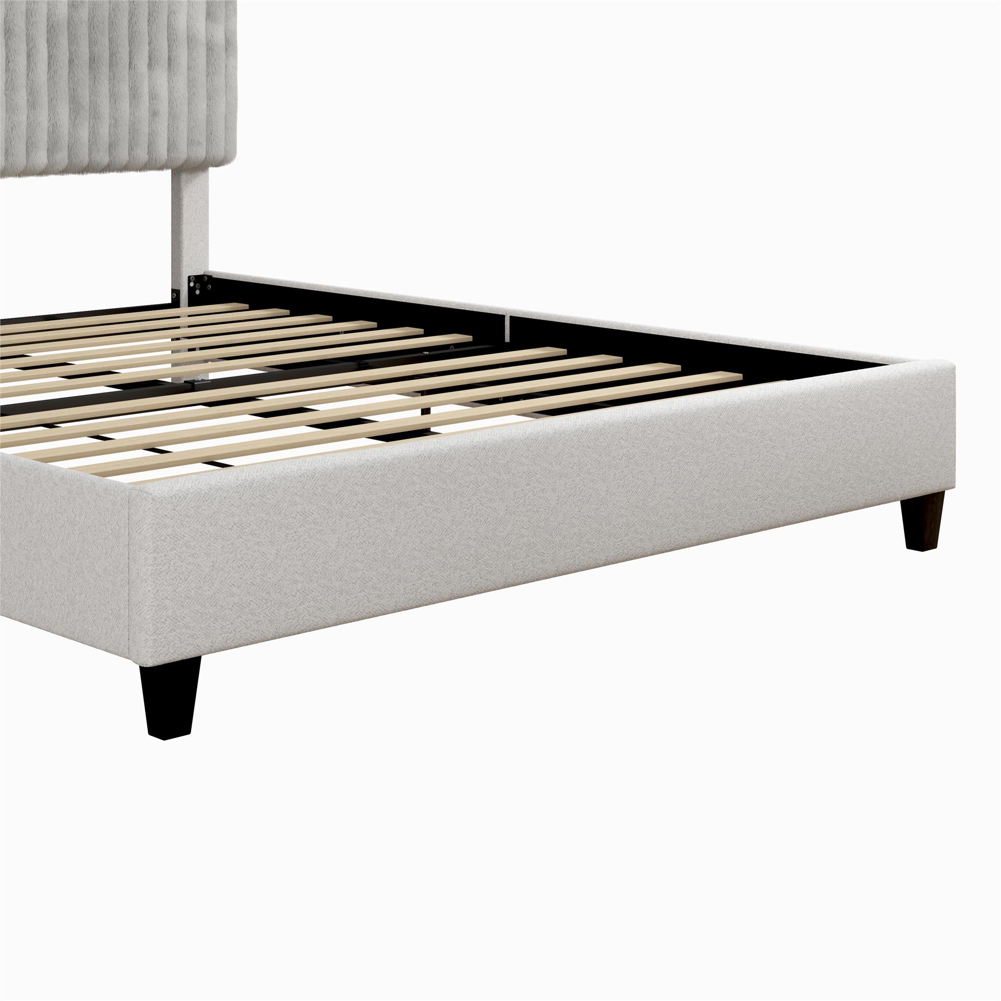 CosmoLiving Mondo Upholstered Platform Bed - Gray - Queen