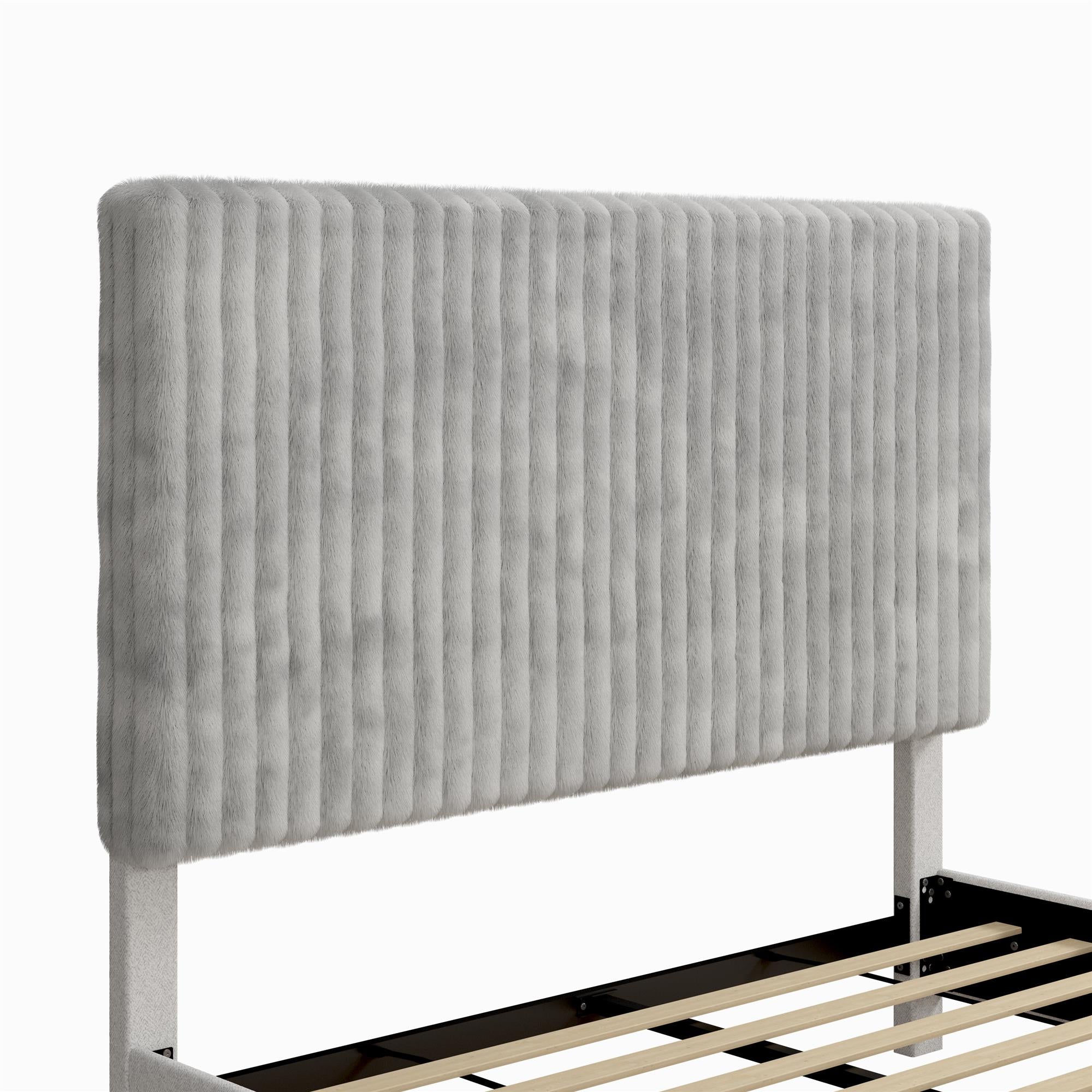 CosmoLiving Mondo Upholstered Platform Bed - Gray - Queen