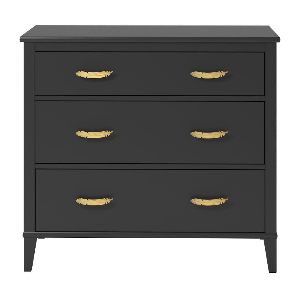 Monarch Hill Hawken 3 Drawer Dresser, Black - Black