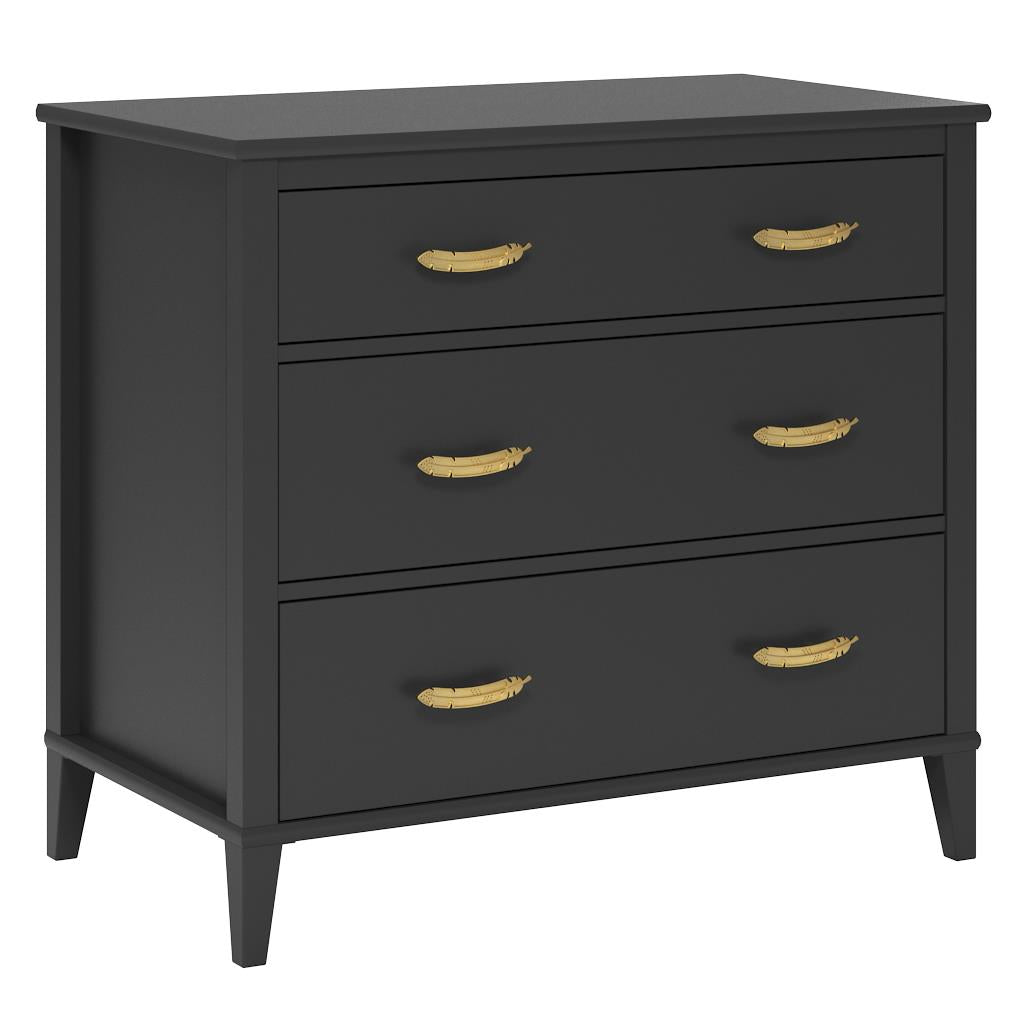 Monarch Hill Hawken 3 Drawer Dresser, Black - Black