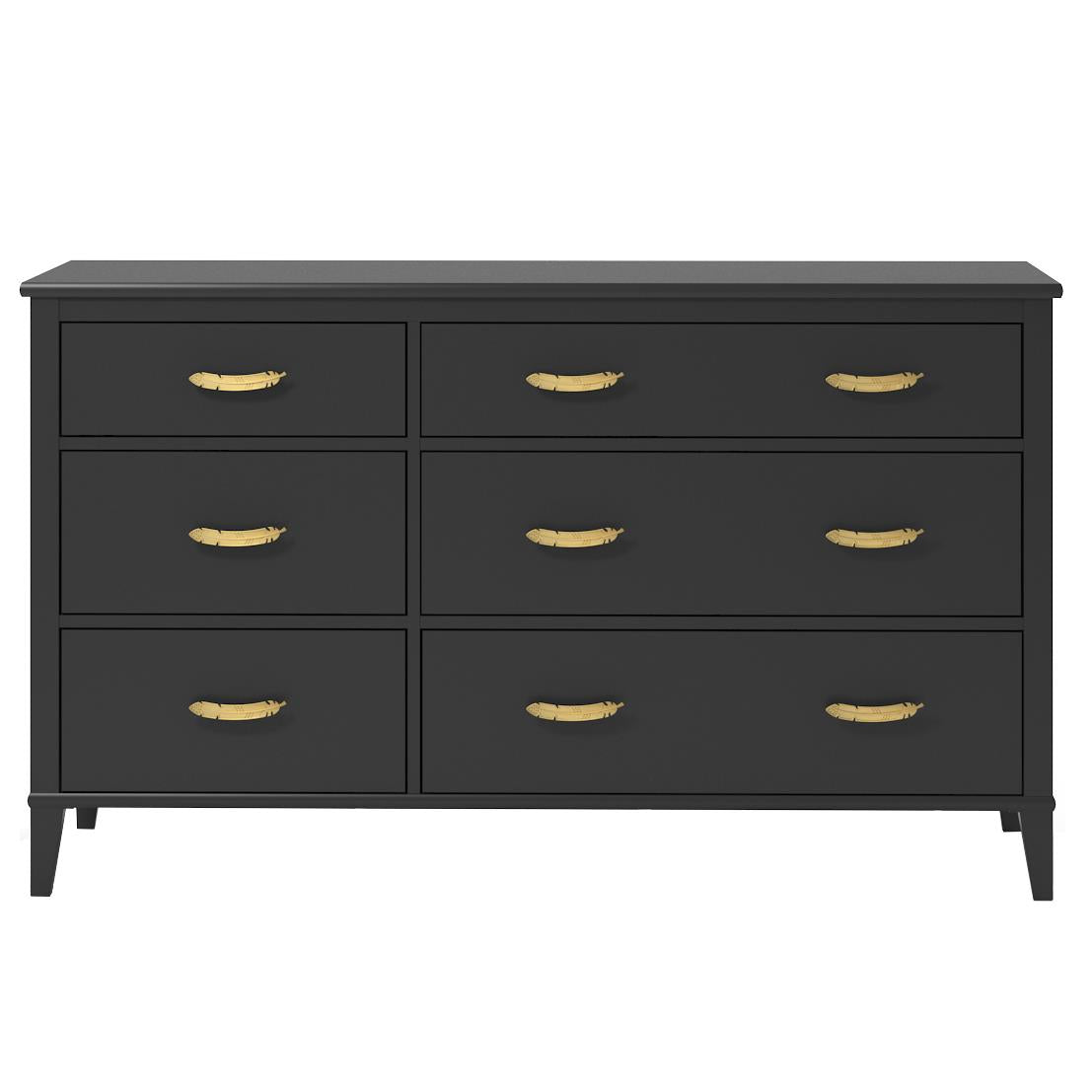 Monarch Hill Hawken 6 Drawer Dresser, Black - Black