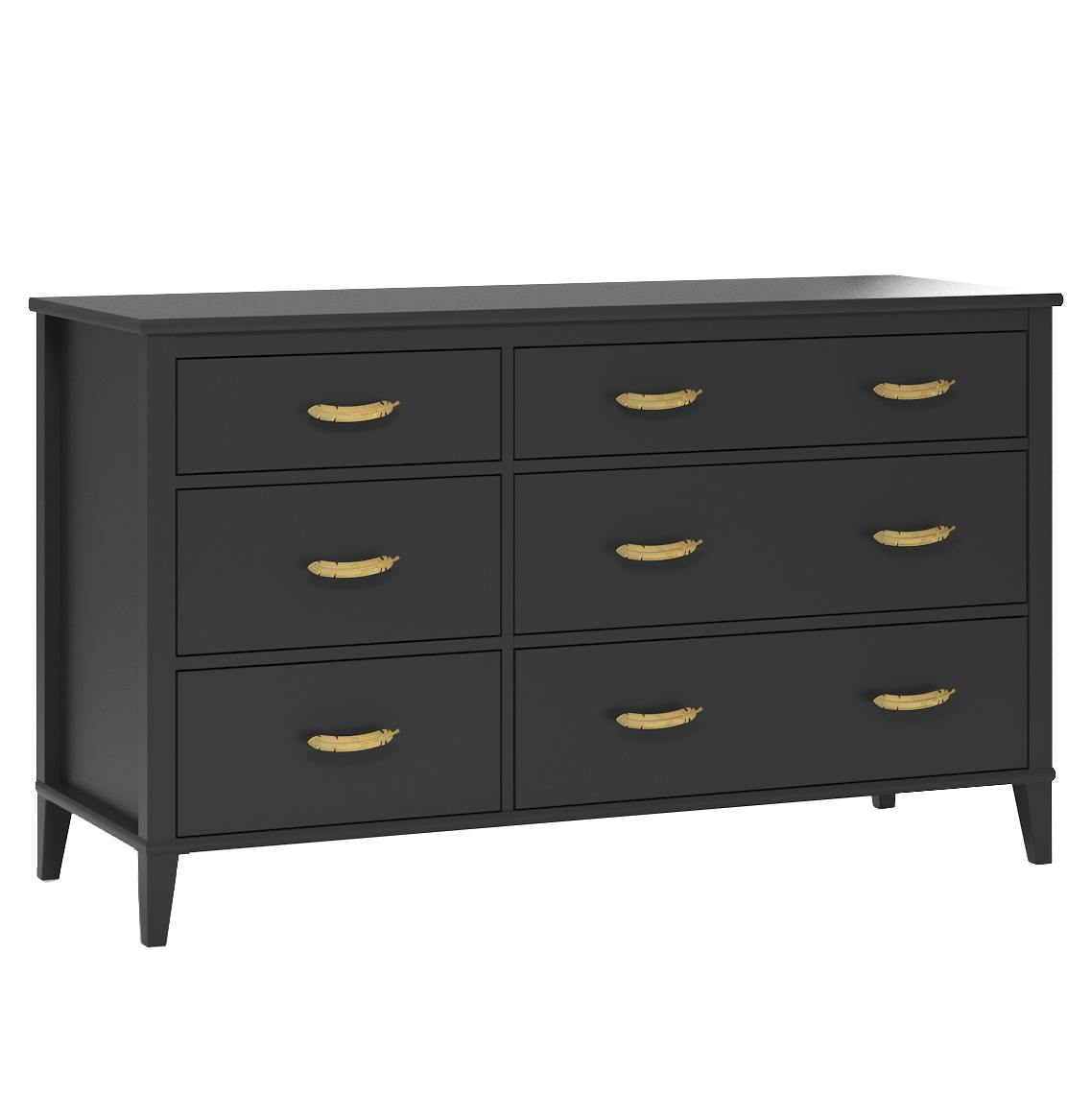 Monarch Hill Hawken 6 Drawer Dresser, Black - Black