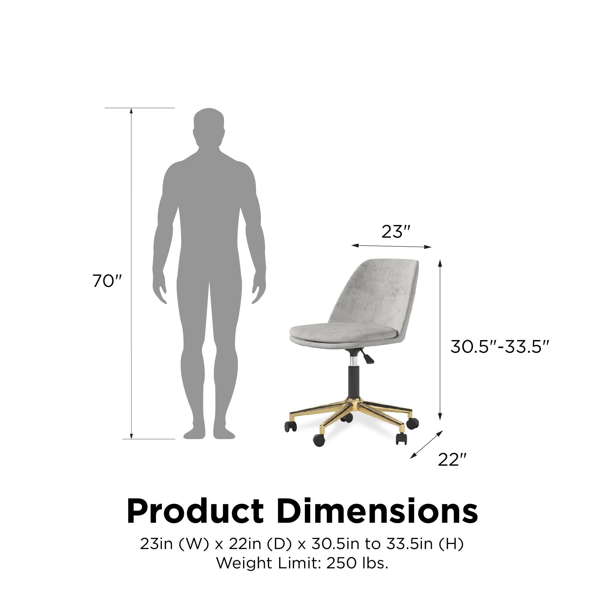 DHP Ivy Office Chair - Light Gray