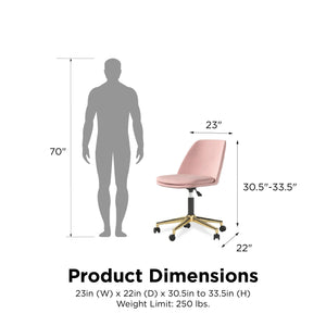DHP Ivy Office Chair - Light Pink
