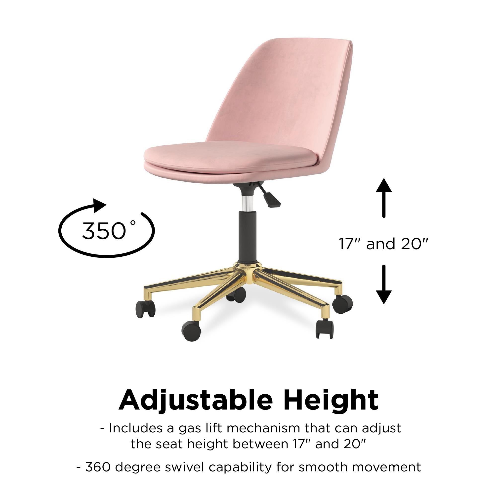 DHP Ivy Office Chair - Light Pink