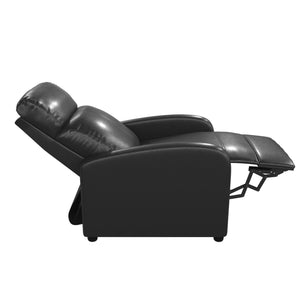 DHP Bobby Pushback Recliner Chair, Black Faux Leather - Black Faux Leather