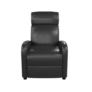 DHP Bobby Pushback Recliner Chair, Black Faux Leather - Black Faux Leather