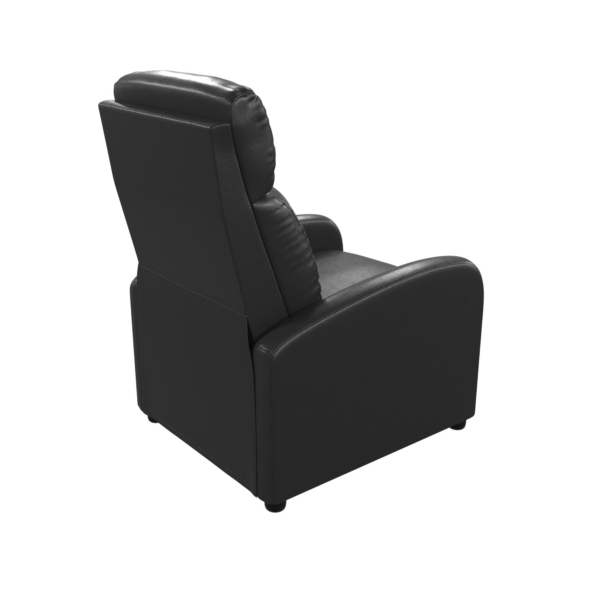 DHP Bobby Pushback Recliner Chair, Black Faux Leather - Black Faux Leather