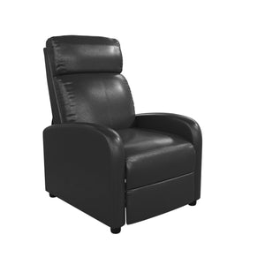 DHP Bobby Pushback Recliner Chair, Black Faux Leather - Black Faux Leather