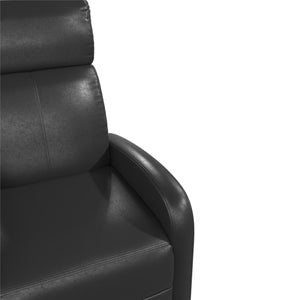 DHP Bobby Pushback Recliner Chair, Black Faux Leather - Black Faux Leather