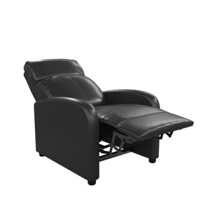 DHP Bobby Pushback Recliner Chair, Black Faux Leather - Black Faux Leather