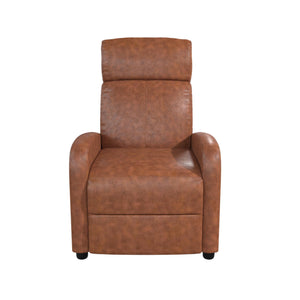 DHP Bobby Pushback Recliner Chair, Camel Faux Leather - Camel Faux Leather