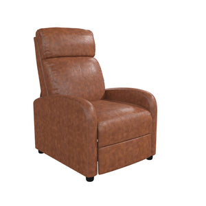 DHP Bobby Pushback Recliner Chair, Camel Faux Leather - Camel Faux Leather