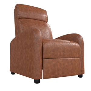 DHP Bobby Pushback Recliner Chair, Camel Faux Leather - Camel Faux Leather