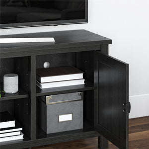 Ameriwood Home Farmington Easy Assembly Farmhouse TV Stand for TVs up to 65" - Black Oak